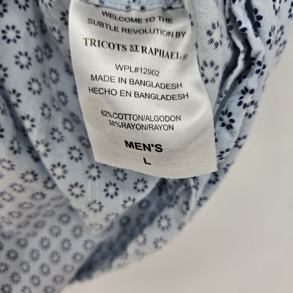 Tricots St Raphael Shirt Mens Large Button Up Casual Preppy Short Sleeve L - Picture 3 of 10